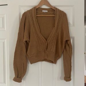 Mustard Brown cropped cardigan